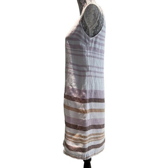 Rachel Zoe, 100 % linen dress, size 6, shift, sleeveless, scoop neck, stripes, - Picture 2 of 15